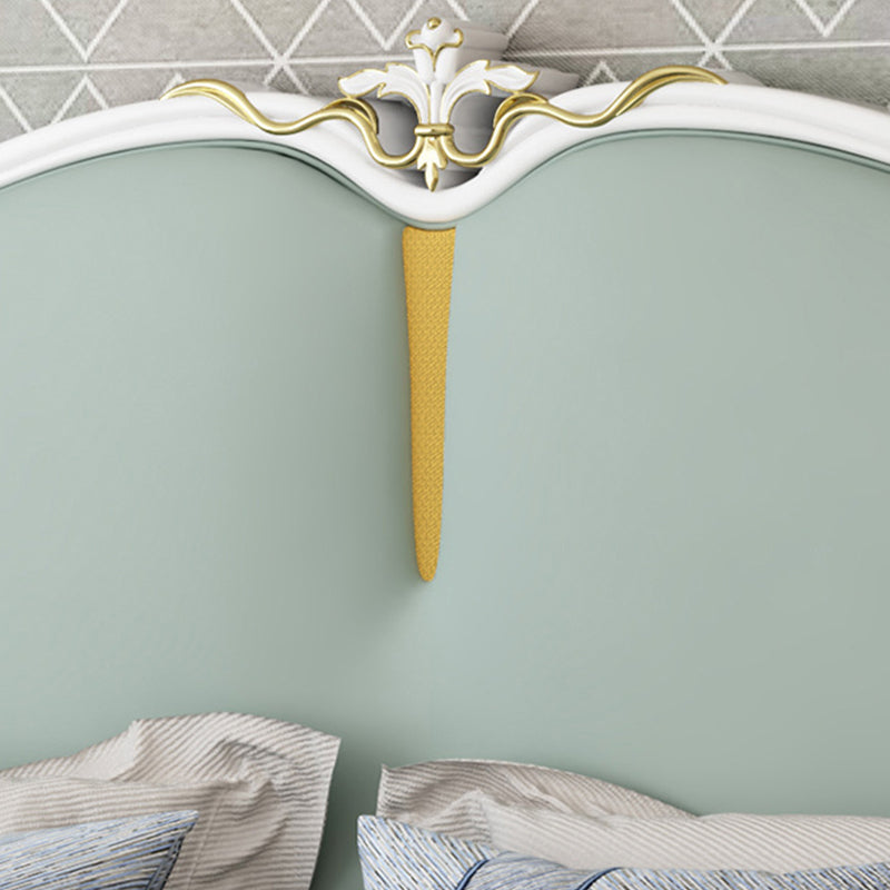 Upholstered Green Bed Frame Victorian Solid Wood Queen/King Bed