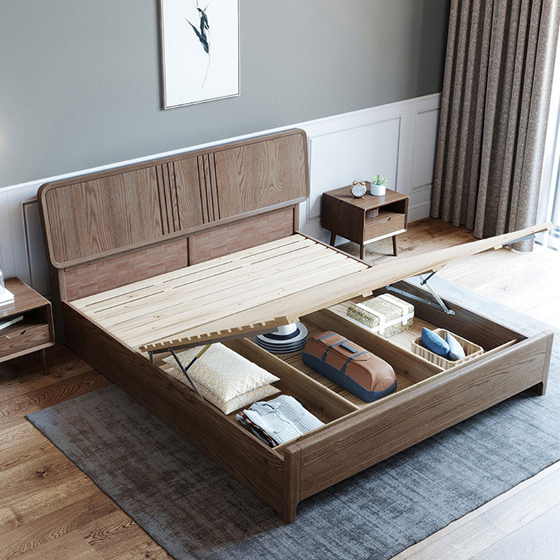 84.65 inch Wide Traditional Bed Frame Ash Bed with Headboard