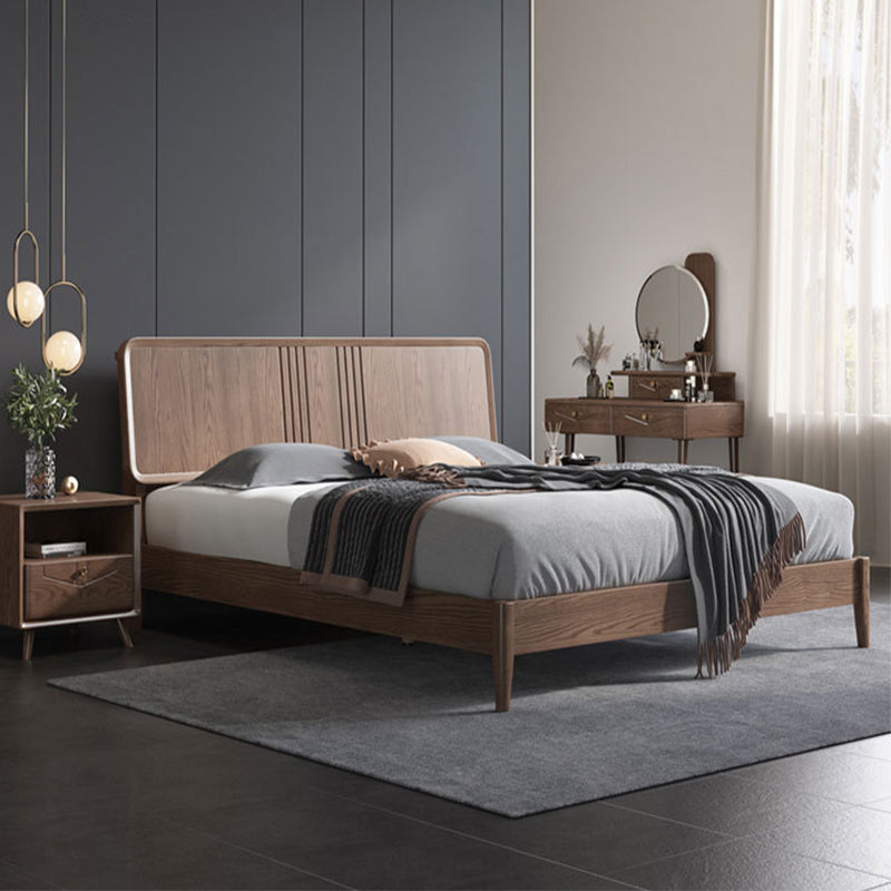 84.65 inch Wide Traditional Bed Frame Ash Bed with Headboard