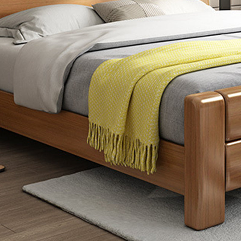 84.65-inch Wide Traditional Bed Frame Pine Wood Bed with Headboard