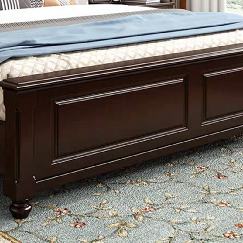 Victorian Style Solid Wood Bed 55.1" H Camelback Headboard Bed Frame with Mattress
