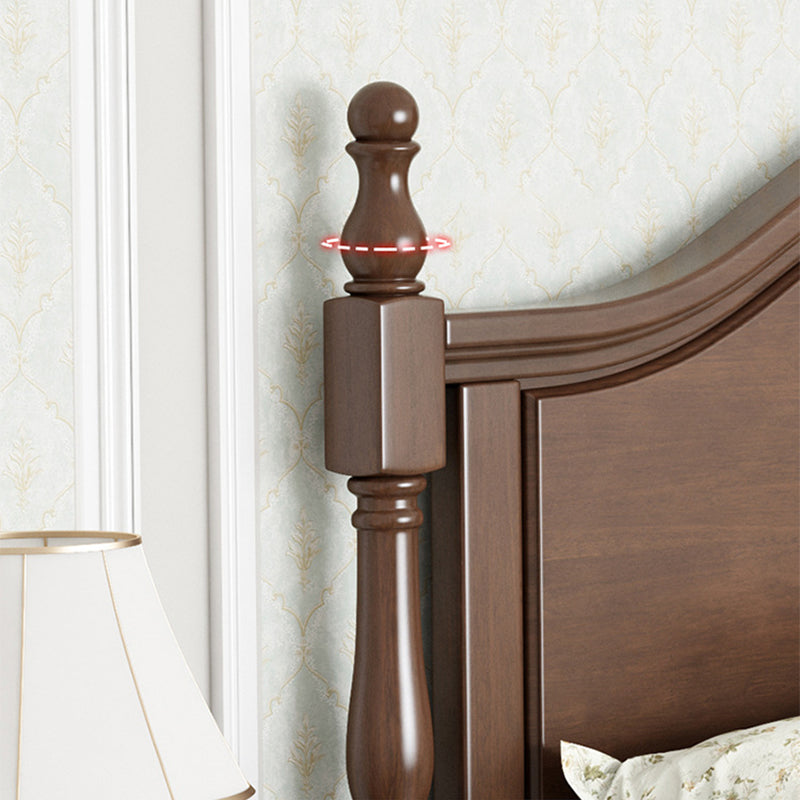 84.65 inch Wide Rustic Bed Frame Rubberwood Bed with Headboard