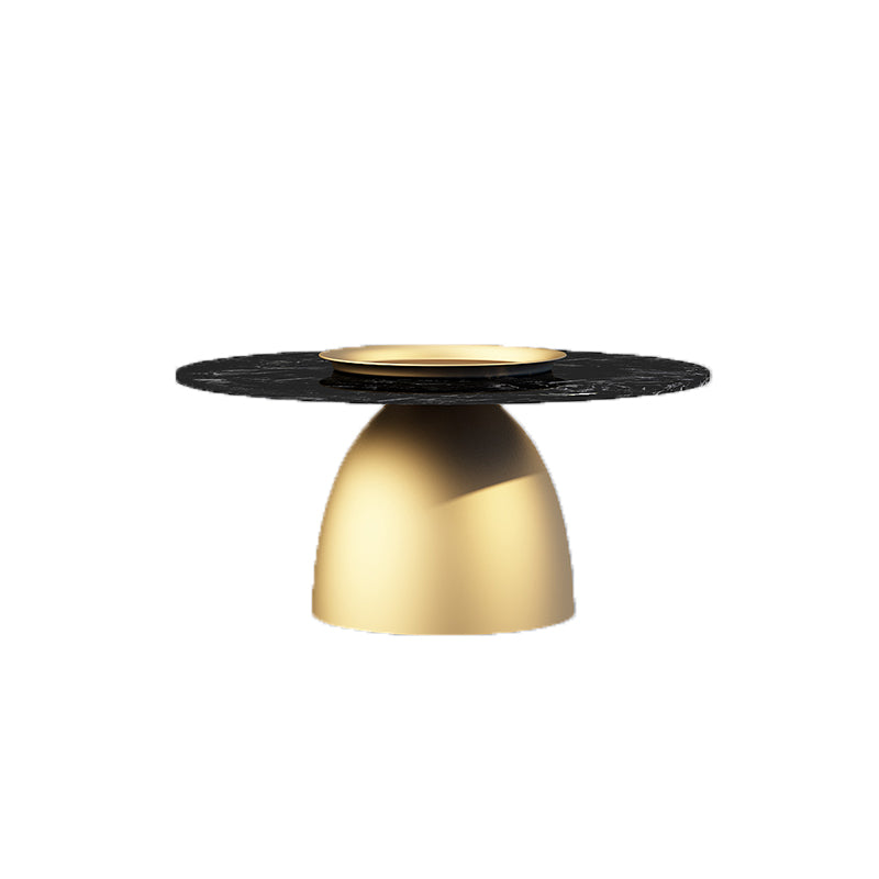 Mid-Century Modern Metal Pedestal Round Tray Top Single Coffee Table