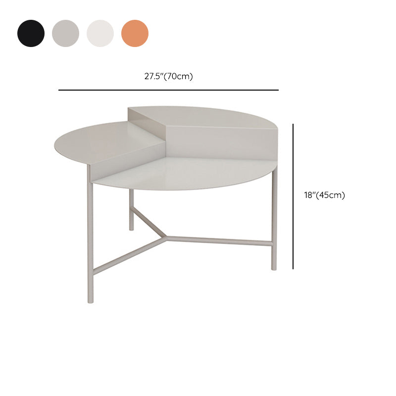 Mid-Century Modern Rond Coffee Table with 3 Legs in Iron 17.72" High