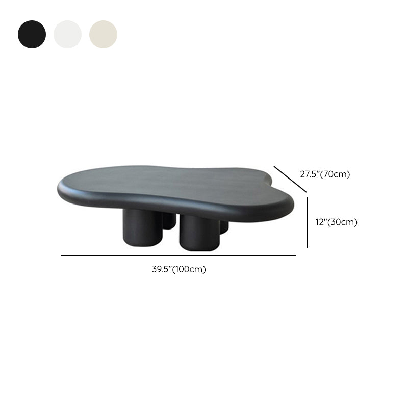 Scandinavian Free Form Coffee Table with 4 Legs in Pine Wood