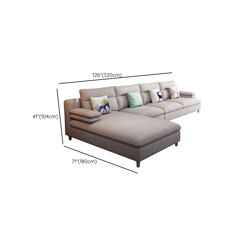 40.94 " H Cotton Blend Pillow Top Arm Sofa & Chaise for Living Room