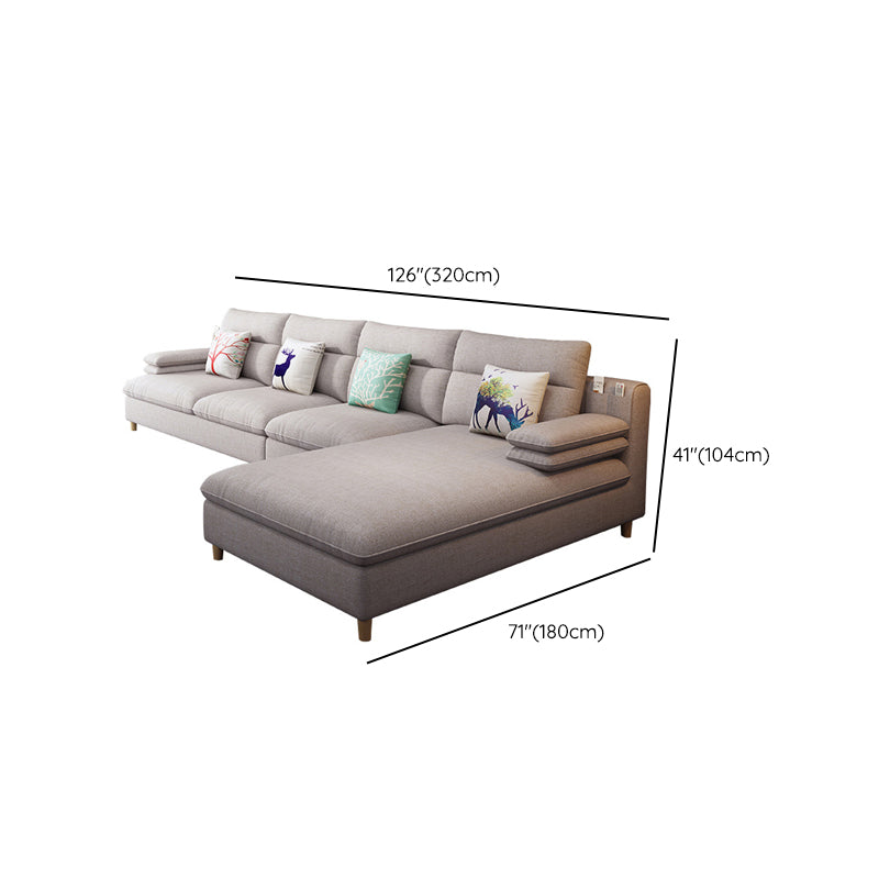 40.94 " H Cotton Blend Pillow Top Arm Sofa & Chaise for Living Room