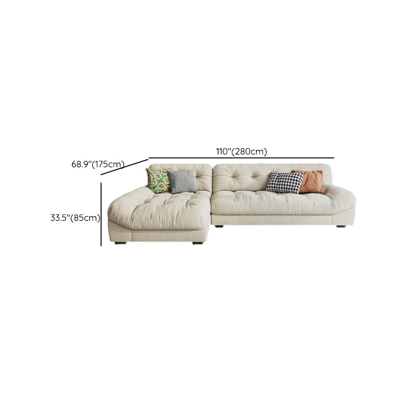 Scandinavian 33.85 " H Armless Tufted Sofa & Chaise for Living Room