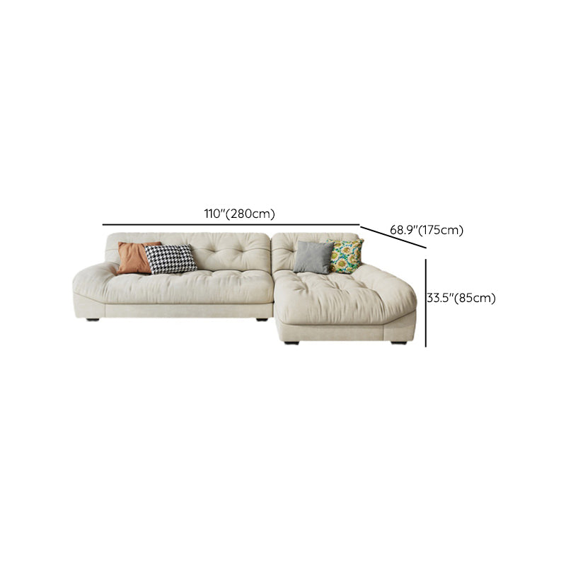 Scandinavian 33.85 " H Armless Tufted Sofa & Chaise for Living Room
