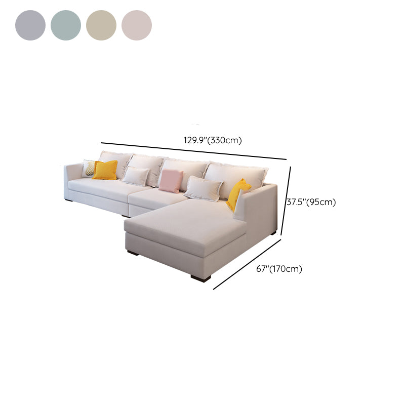 37.4 " H Cotton Blend Flared Arm Sofa & Chaise for Living Room