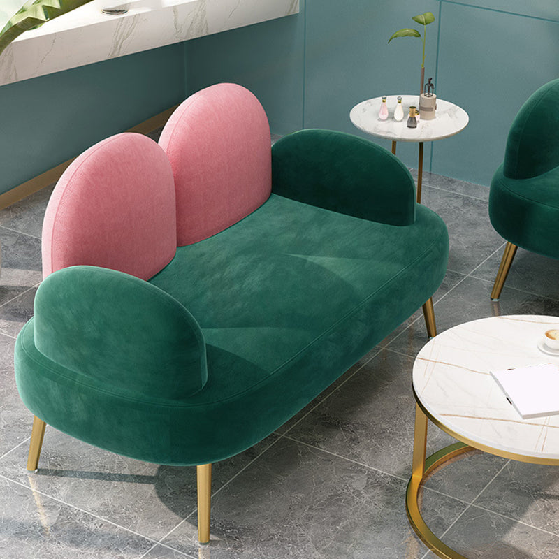 Contemporary Round Arm Sofa Tight BackCamel Back Standard Sofa