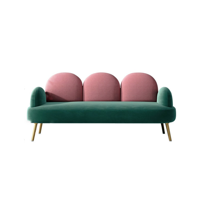 Contemporary Round Arm Sofa Tight BackCamel Back Standard Sofa