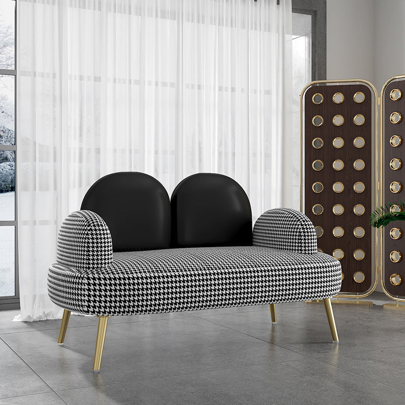 Contemporary Round Arm Sofa Tight BackCamel Back Standard Sofa