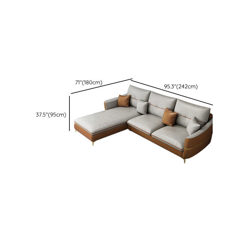 37.4 " H Faux Leather Flared Arm Sofa & Chaise for Living Room