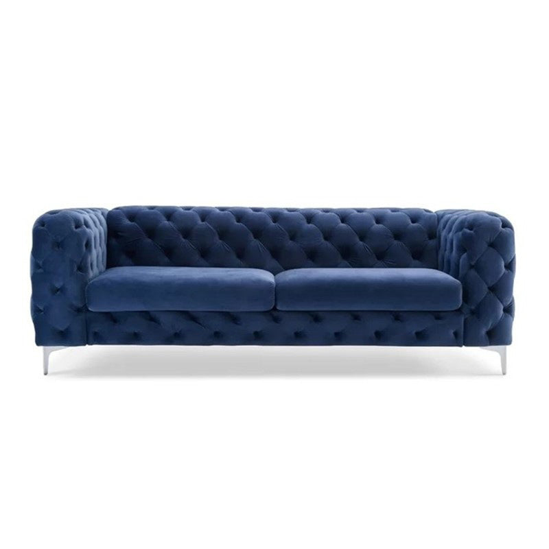 Contemporary Tufted Back Sofa 2/3-Seat Tuxedo Arm with Metal Legs