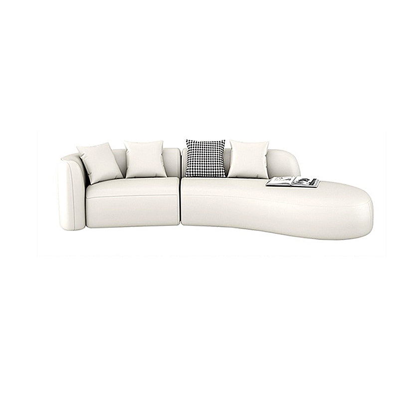 Contemporary Curved Seating Tight Back Tuxedo Arm Sofa for Living Room