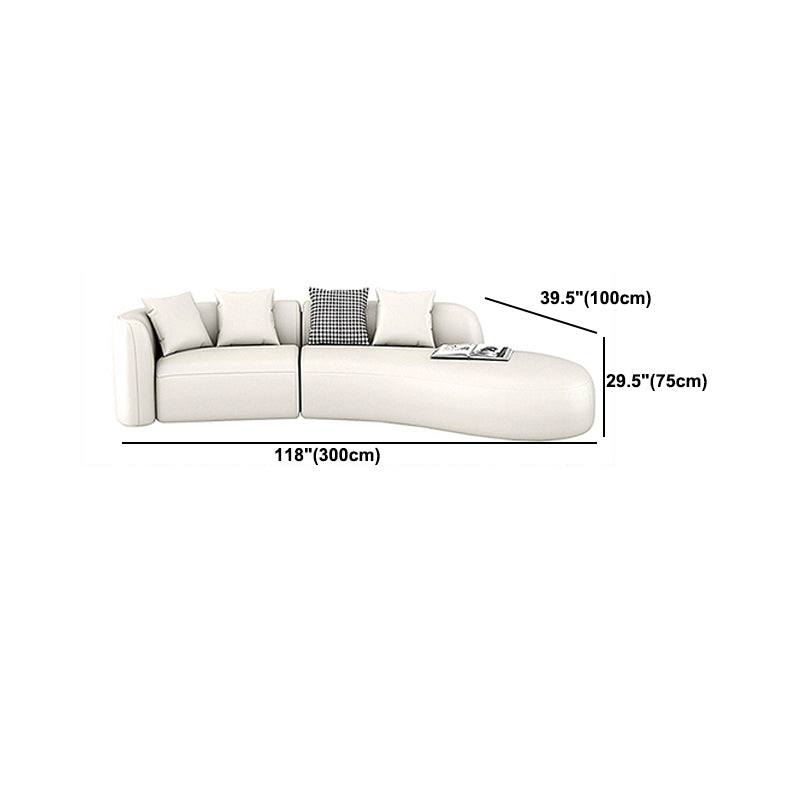 Contemporary Curved Seating Tight Back Tuxedo Arm Sofa for Living Room