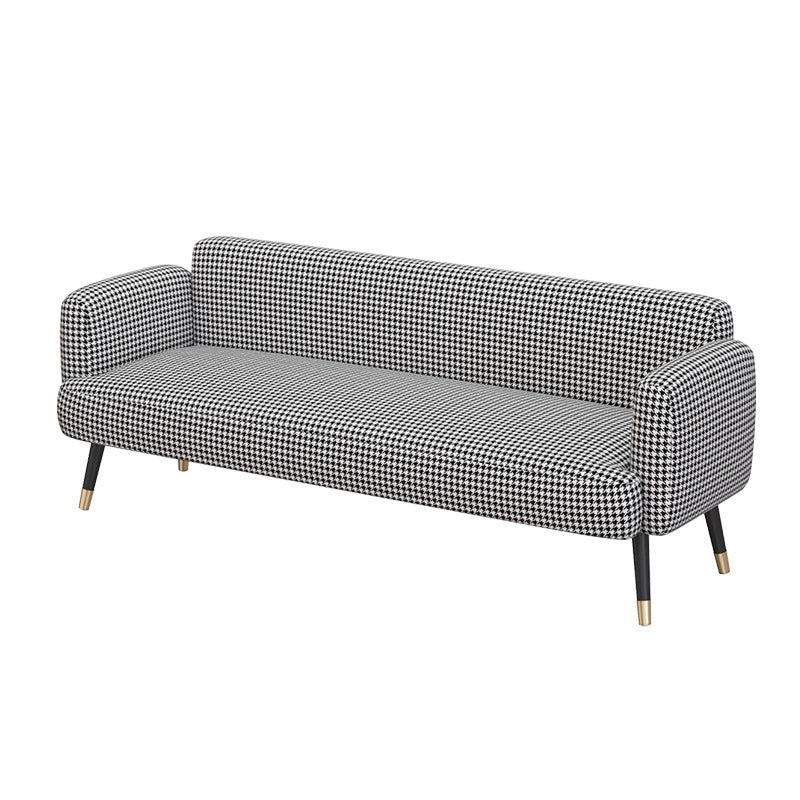 Leather/Faux Leather Modern Sofa 27.95" High Scroll Arm Seating