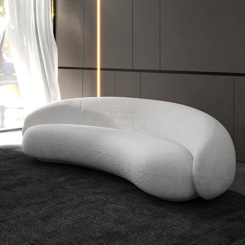 Contemporary Tight Back Curved Seating Sloped Arm Sofa for Living Room