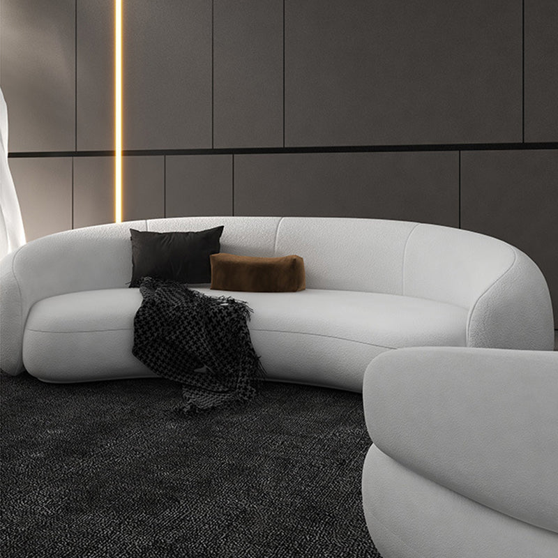 Contemporary Tight Back Curved Seating Sloped Arm Sofa for Living Room