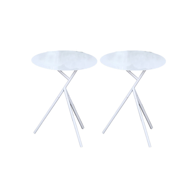 Modern Simple Iron Round Side Table Dia 17.7" 3 Legs End Table