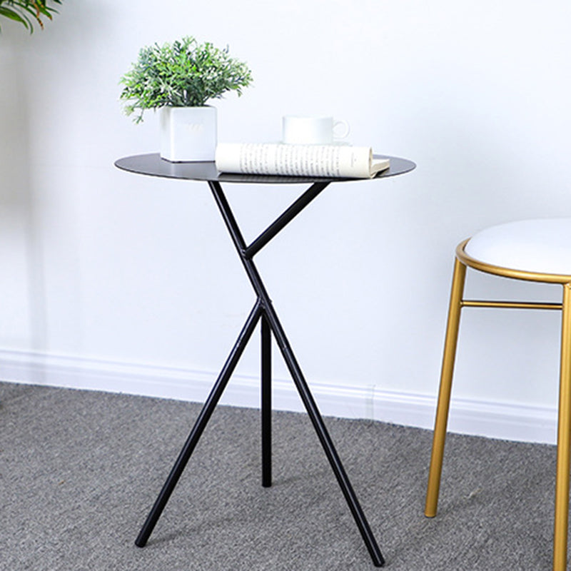 Modern Simple Iron Round Side Table Dia 17.7" 3 Legs End Table