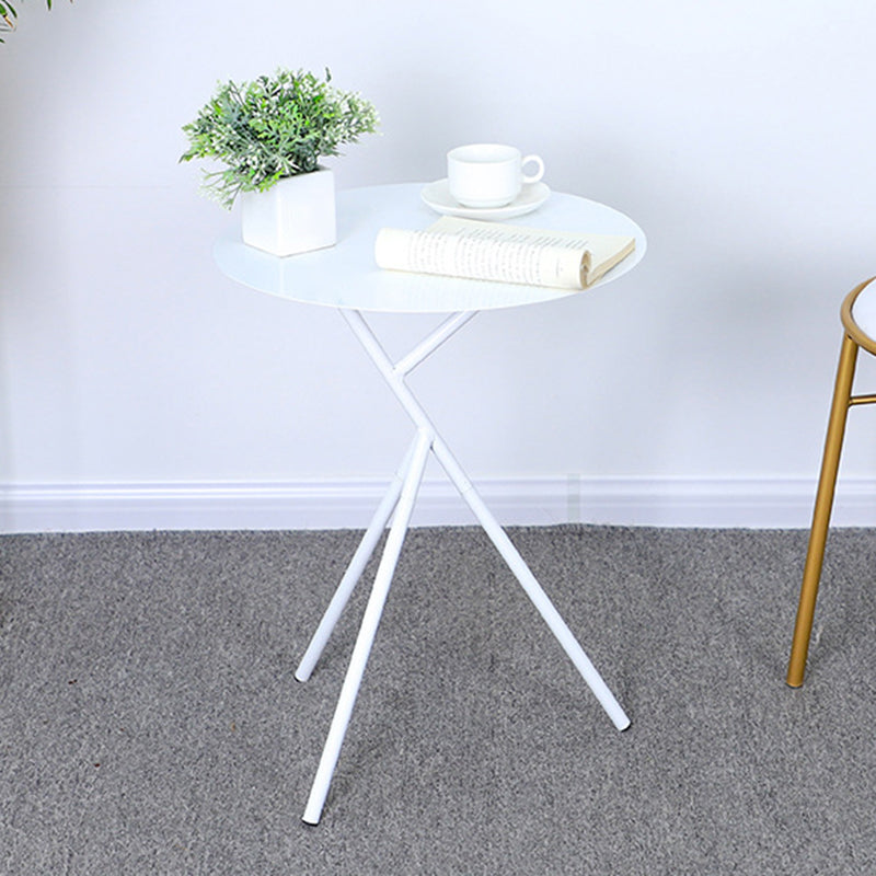 Modern Simple Iron Round Side Table Dia 17.7" 3 Legs End Table
