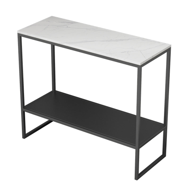Rectangular Slate Top End Table Modern Shelf Included Side Table - 25.6" W