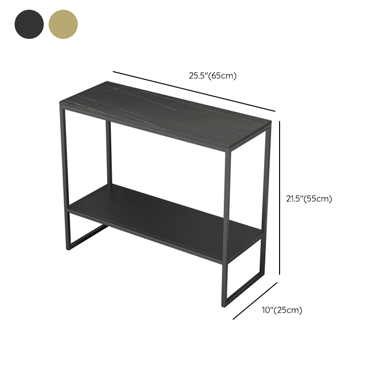 Rectangular Slate Top End Table Modern Shelf Included Side Table - 25.6" W