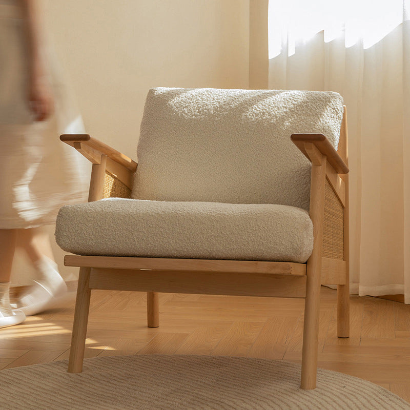 Recessed Arms Included Chair 30.51" Wide Solid Wood Frame Armchair