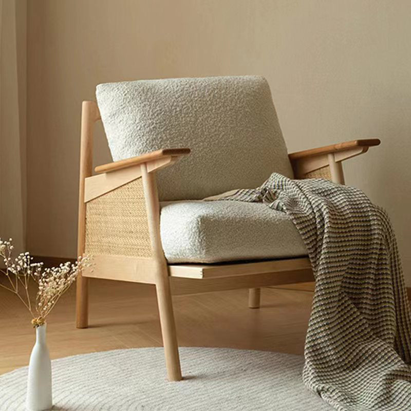 Recessed Arms Included Chair 30.51" Wide Solid Wood Frame Armchair