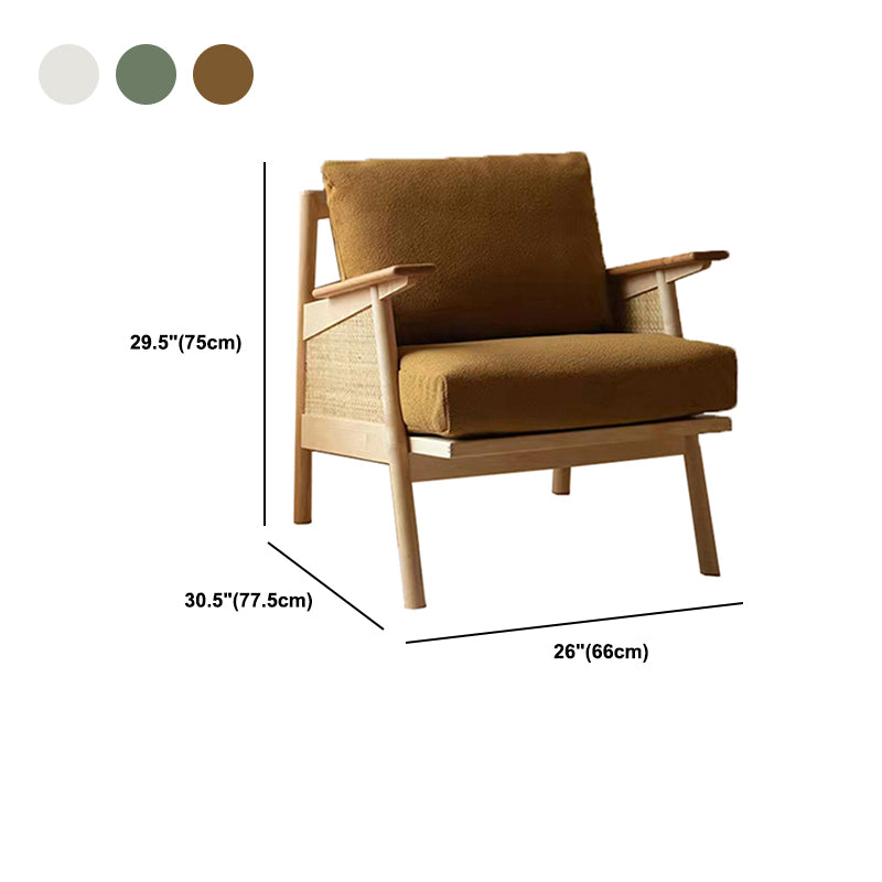 Recessed Arms Included Chair 30.51" Wide Solid Wood Frame Armchair