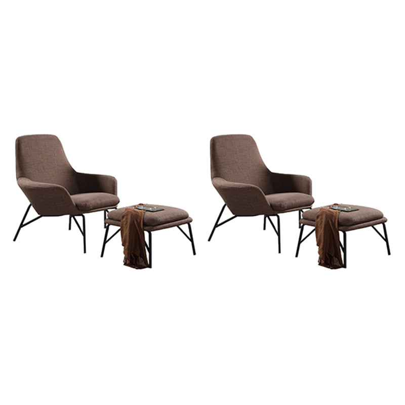 Linen Accent Chair Arms Included Accent Room Chair with Ottoman, 28.34" Wide