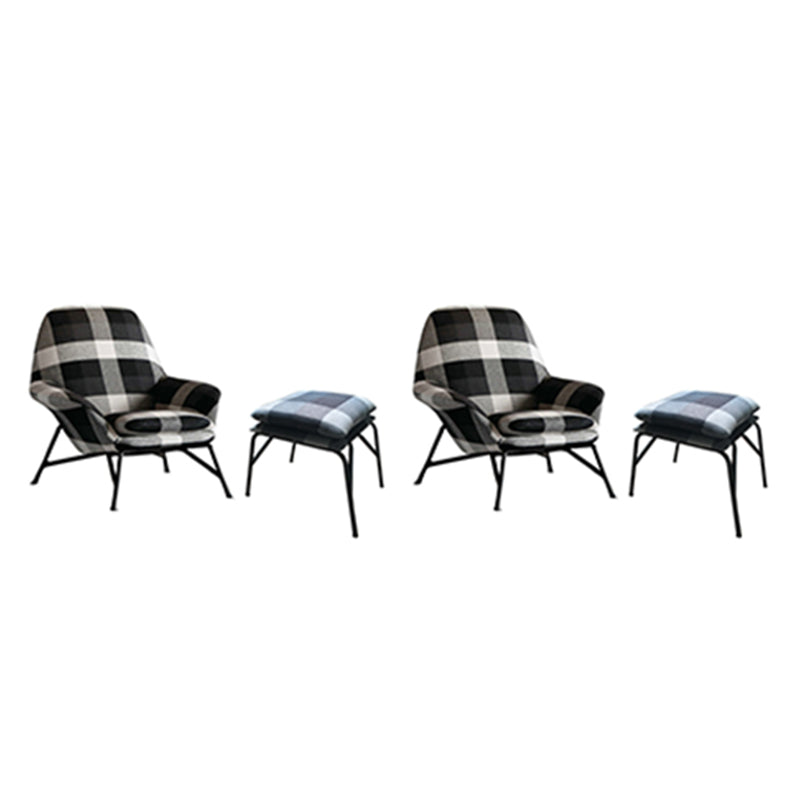 Linen Accent Chair Arms Included Accent Room Chair with Ottoman, 28.34" Wide