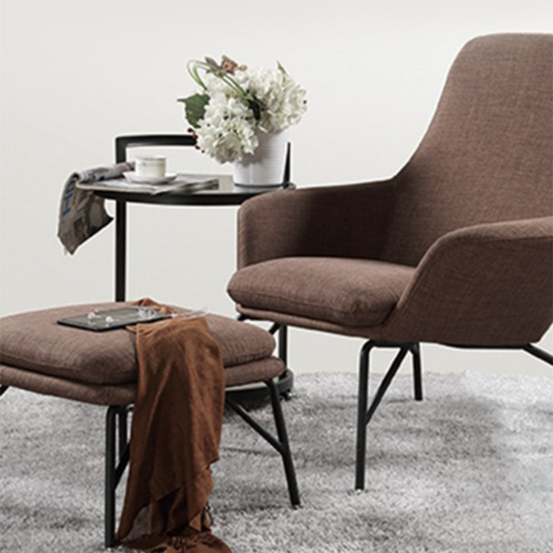 Linen Accent Chair Arms Included Accent Room Chair with Ottoman, 28.34" Wide