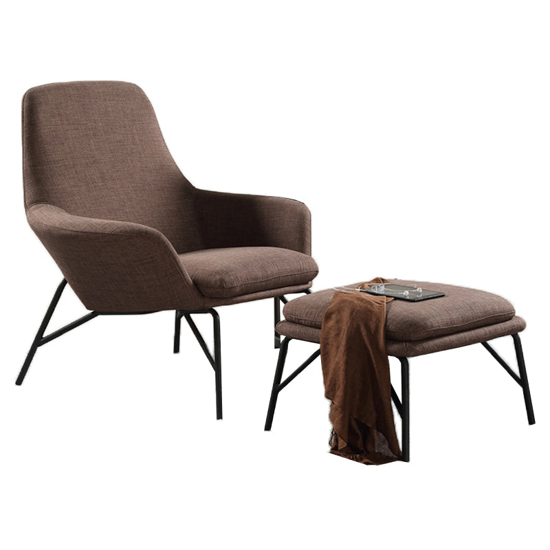 Linen Accent Chair Arms Included Accent Room Chair with Ottoman, 28.34" Wide