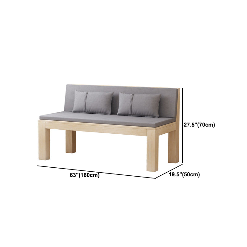 Modern 2/3-seater Settee Fabric Armless Settee with Wood Accents