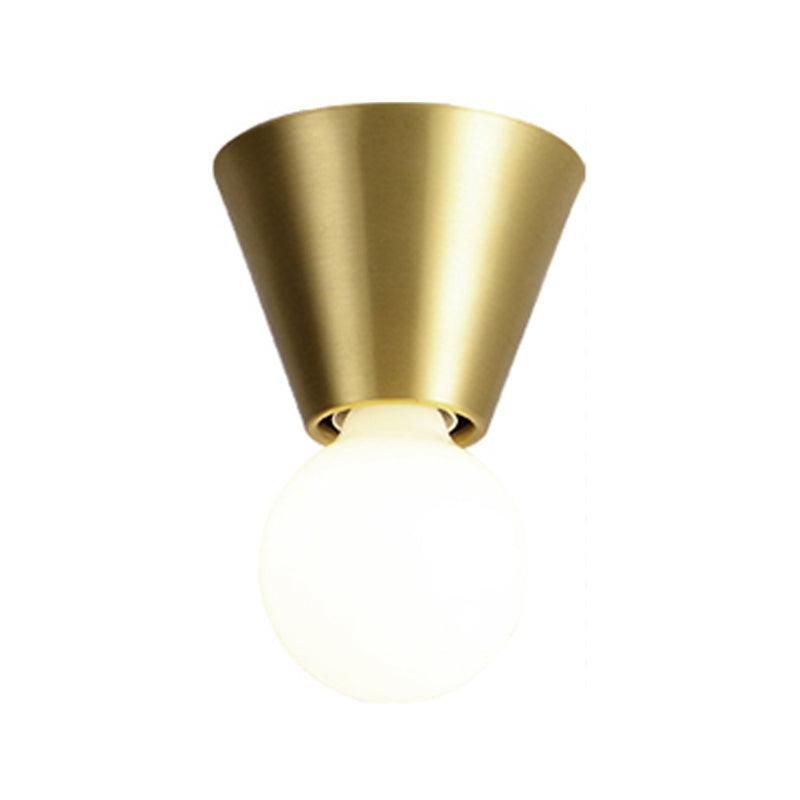 Glass Ball Shade Flush Mount in Black / Gold Brass Ceiling Flush