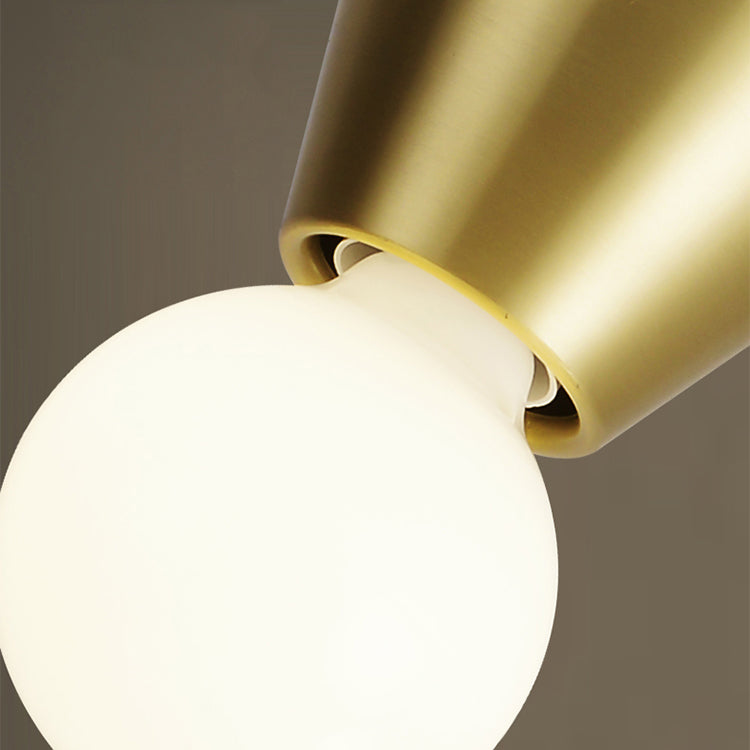 Glass Ball Shade Flush Mount in Black / Gold Brass Ceiling Flush