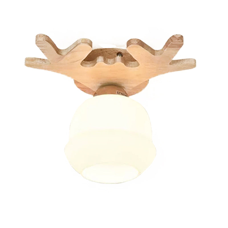 Antler Shape Flush Light Modern Style Glass 1/3/5/7 Lights Flush Ceiling Light in White