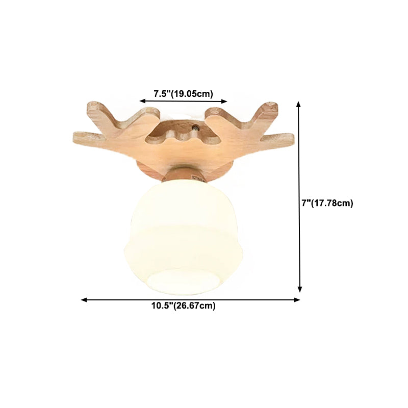 Antler Shape Flush Light Modern Style Glass 1/3/5/7 Lights Flush Ceiling Light in White