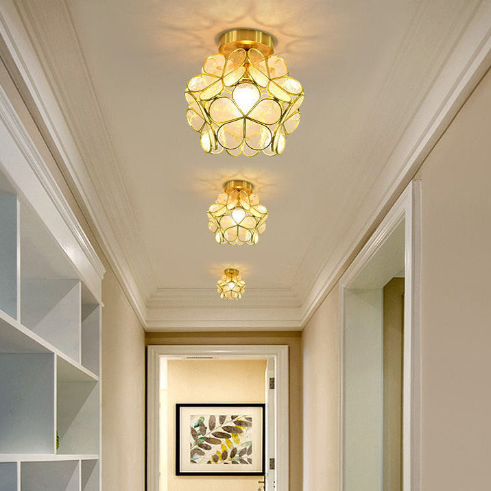 Modern Ceiling Light 1-Light Ceiling Mount Lamp with Glass Shade for Living Room