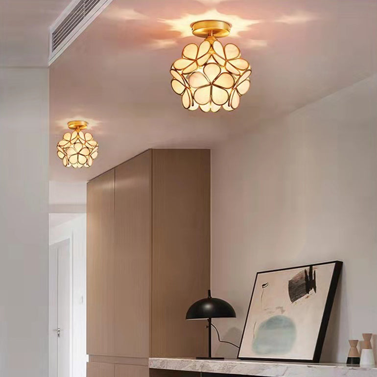 Modern Ceiling Light 1-Light Ceiling Mount Lamp with Glass Shade for Living Room