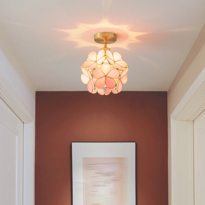 Modern Ceiling Light 1-Light Ceiling Mount Lamp with Glass Shade for Living Room