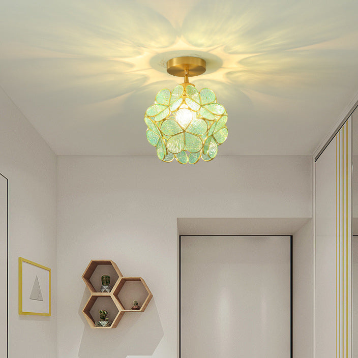 Modern Ceiling Light 1-Light Ceiling Mount Lamp with Glass Shade for Living Room