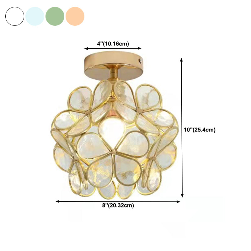 Modern Ceiling Light 1-Light Ceiling Mount Lamp with Glass Shade for Living Room