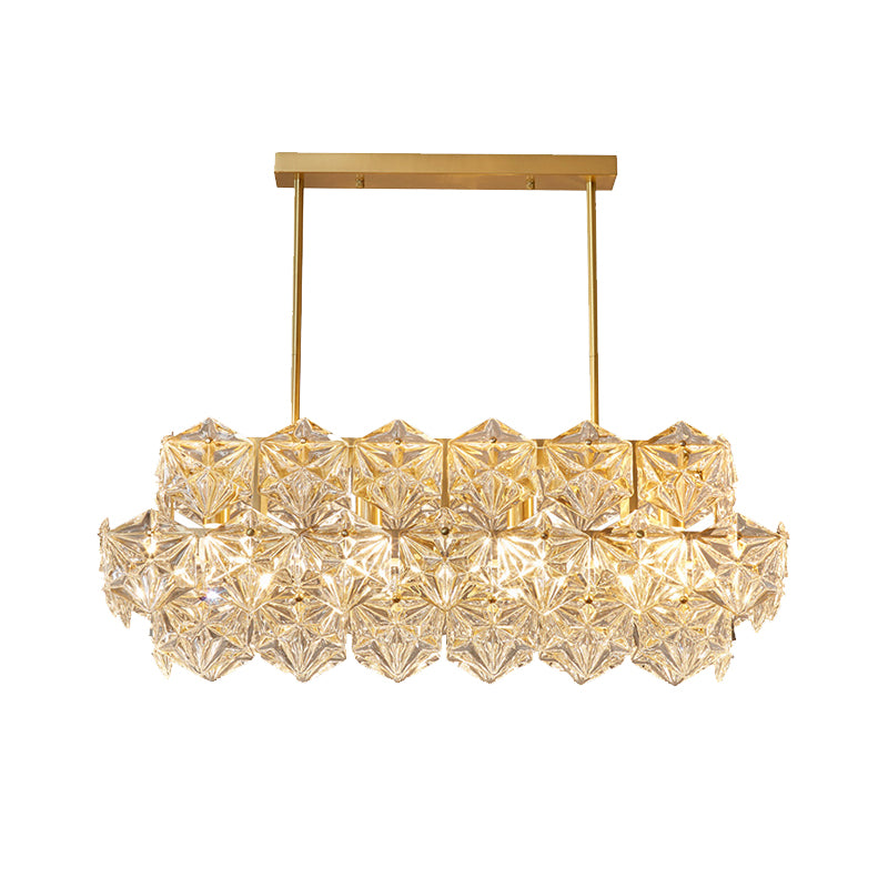 Modernism Golden Ceiling Light Crystal Kitchen Island Lighting for Dining Room