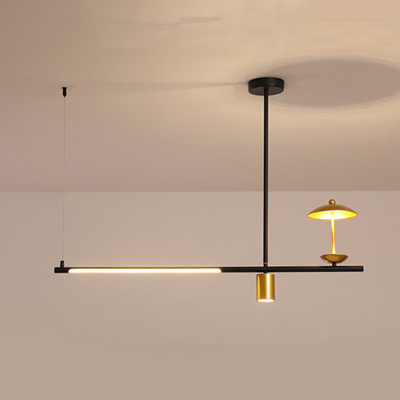 Modernism 4-Light Ceiling Light Metallic Kitchen Island Lighting for Dining Room