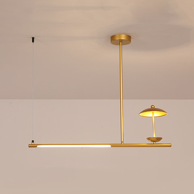 Modernism 4-Light Ceiling Light Metallic Kitchen Island Lighting for Dining Room