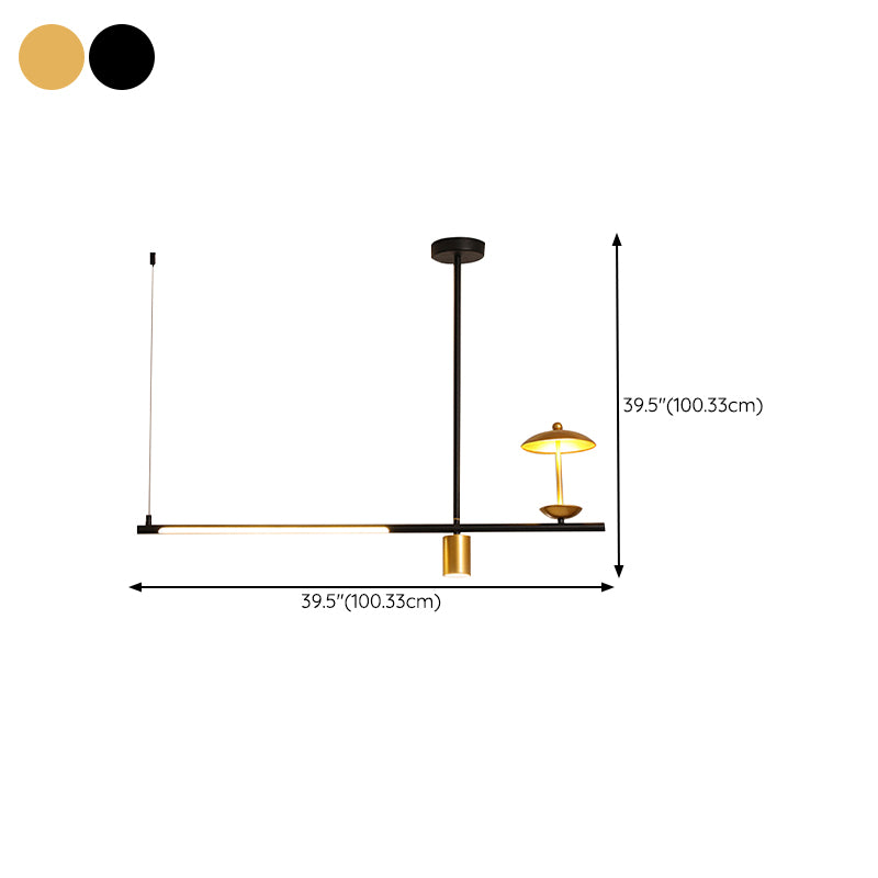 Modernism 4-Light Ceiling Light Metallic Kitchen Island Lighting for Dining Room